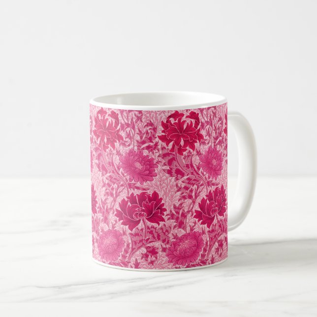 William Morris Chrysanthemums, Fuchsia Rosa Kaffemugg (Framsida höger)