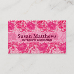 William Morris Chrysanthemums, Fuchsia Rosa Visitkort