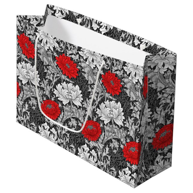 William Morris Chrysanthemums, Grått and Red (Framsidan Vinklad)
