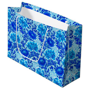 William Morris Chrysanthemums Shades of Denim Blue