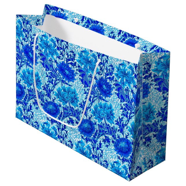 William Morris Chrysanthemums Shades of Denim Blue (Framsidan Vinklad)