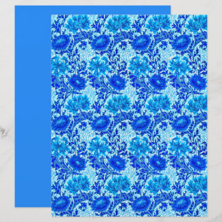 William Morris Chrysanthemums Shades of Denim Blue