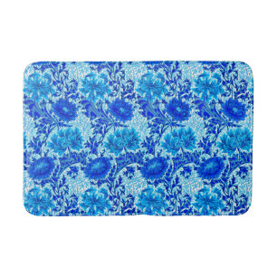 William Morris Chrysanthemums Shades of Denim Blue Badrumsmatta