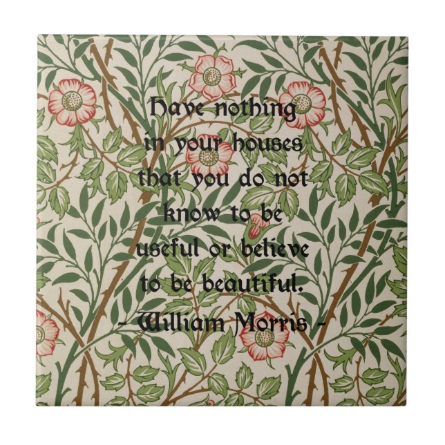 William Morris citationstecken Kakelplatta (Framsidan)