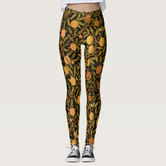 William Morris ~-citrus på svart damasker Leggings