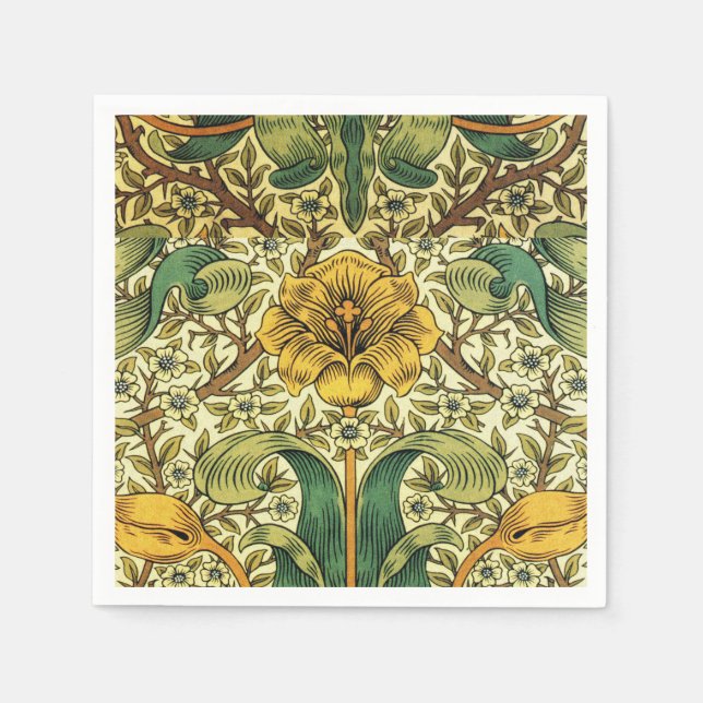 William Morris Classic Blommigt Pappersservett (Framsidan)
