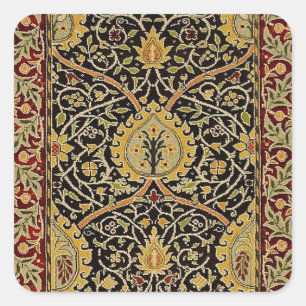 William Morris Classic Carpet Art Print Design Fyrkantigt Klistermärke
