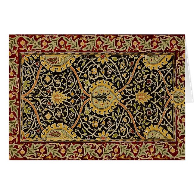 William Morris Classic Carpet Art Print Design Hälsningskort (Framsidan Horizontal)