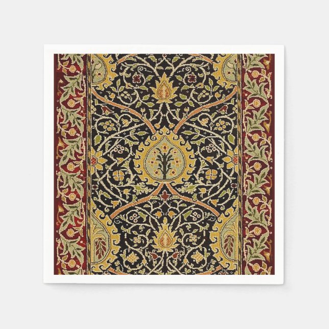 William Morris Classic Carpet Art Print Design Pappersservett (Framsidan)