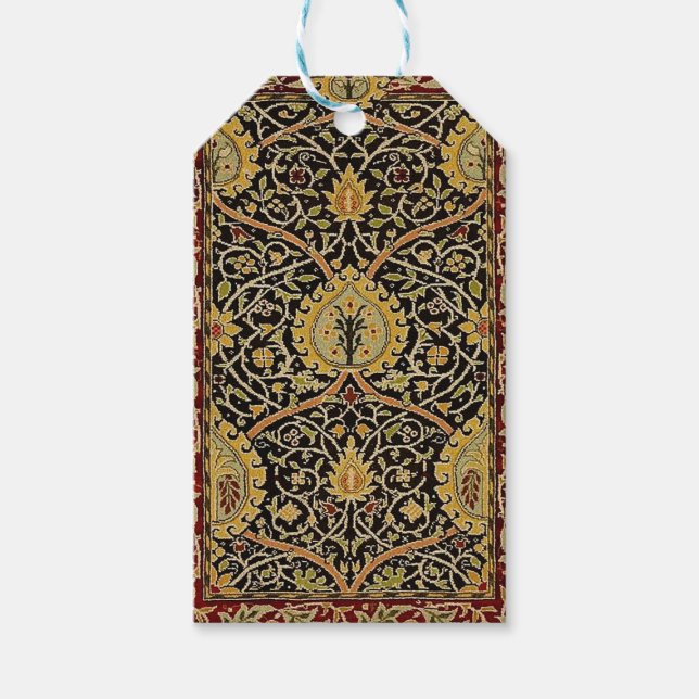 William Morris Classic Carpet Art Print Design Presentetikett (Framsidan)
