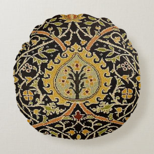 William Morris Classic Carpet Art Print Design Rund Kudde