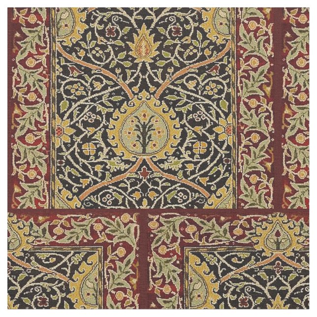 William Morris Classic Carpet Art Print Design Tyg (Närbild)