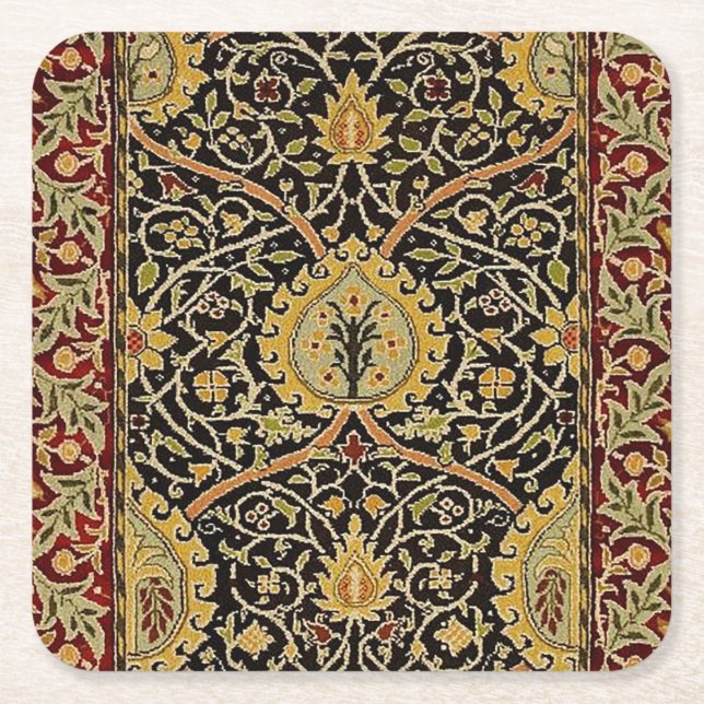 William Morris Classic Carpet Art Print Design Underlägg Papper Kvadrat (Framsidan)