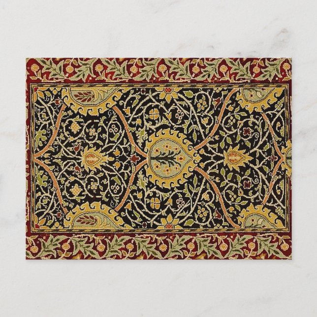 William Morris Classic Carpet Art Print Design Vykort (Framsida)
