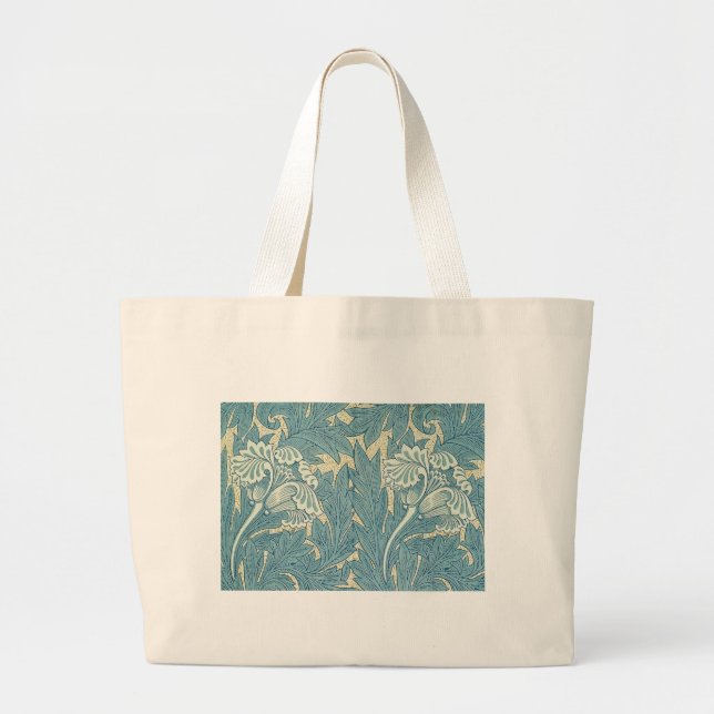 William Morris Classic Tulip Blue Blommigt Jumbo Tygkasse (Framsidan)