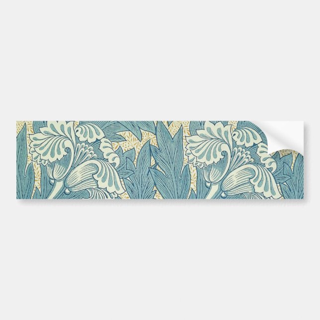 William Morris Classic Tulpan Blå Blommig Bildekal (Framsidan)