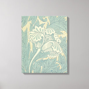 William Morris Classic Tulpan Blå Blommig Canvastryck