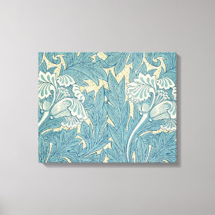 William Morris Classic Tulpan Blå Blommig Canvastryck