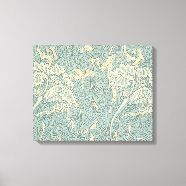 William Morris Classic Tulpan Blå Blommig Canvastryck (Framsida)