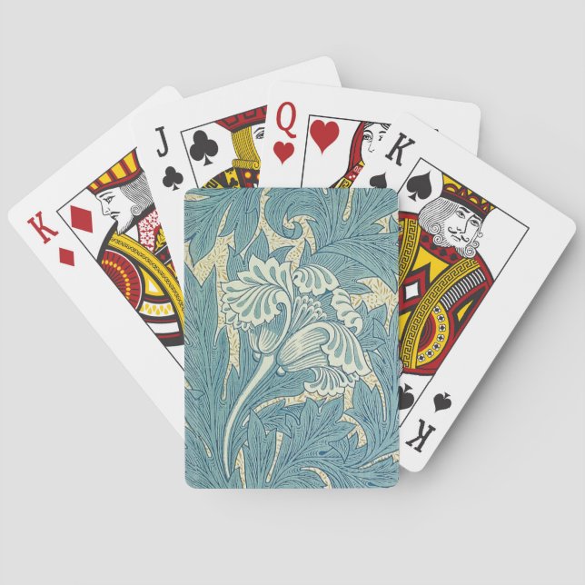 William Morris Classic Tulpan Blå Blommig Casinokort (Baksidan)
