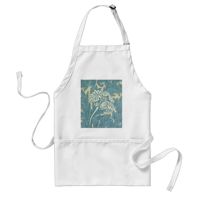 William Morris Classic Tulpan Blå Blommig Förkläde (Framsidan)
