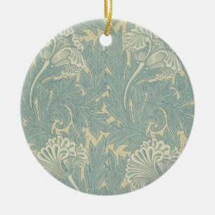 William Morris Classic Tulpan Blå Blommig Julgransprydnad Keramik