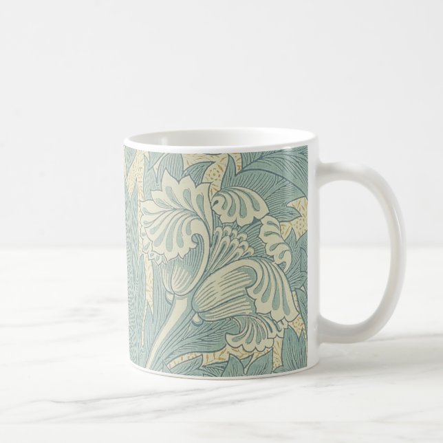 William Morris Classic Tulpan Blå Blommig Kaffemugg (Höger)