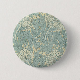 William Morris Classic Tulpan Blå Blommig Knapp
