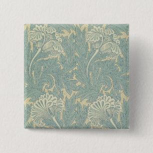 William Morris Classic Tulpan Blå Blommig Knapp