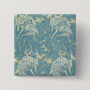William Morris Classic Tulpan Blå Blommig Knapp