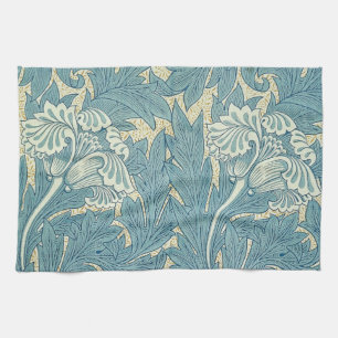 William Morris Classic Tulpan Blå Blommig Kökshandduk