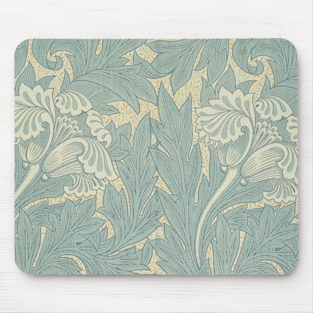 William Morris Classic Tulpan Blå Blommig Musmatta (Framsidan)