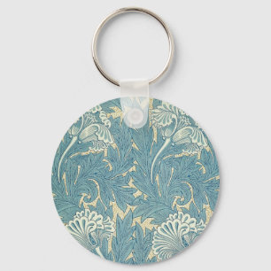 William Morris Classic Tulpan Blå Blommig Nyckelring