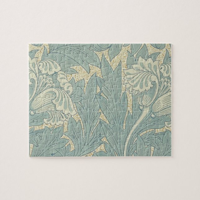 William Morris Classic Tulpan Blå Blommig Pussel (Horisontell)