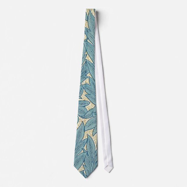 William Morris Classic Tulpan Blå Blommig Slips (Framsida)