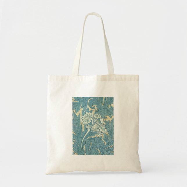 William Morris Classic Tulpan Blå Blommig Tygkasse (Framsidan)