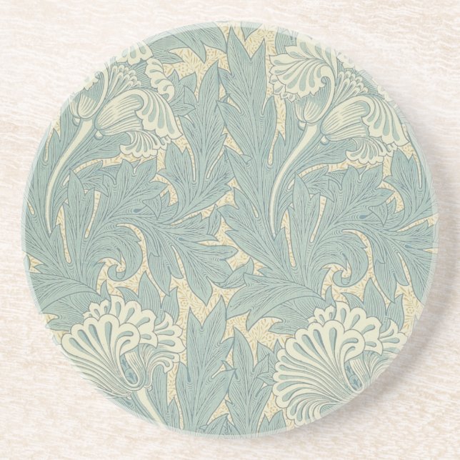 William Morris Classic Tulpan Blå Blommig Underlägg Sandsten (Framsidan)