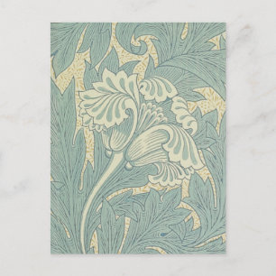 William Morris Classic Tulpan Blå Blommig Vykort