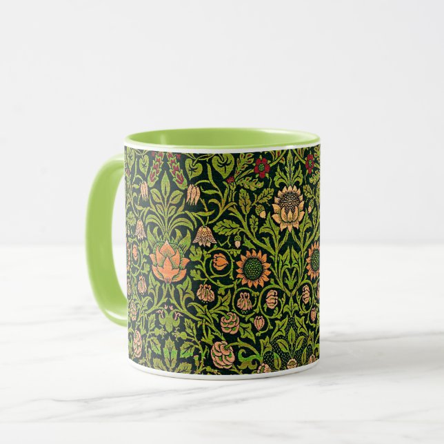 William Morris - Columbine, dark green, Mugg (Framsida vänster)