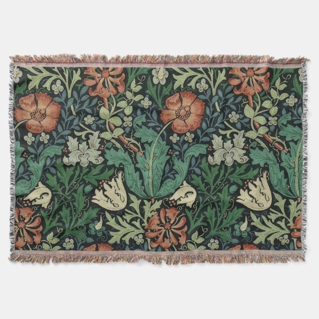William Morris Compton blom- art nouveaumönster Filt (Framsidan)
