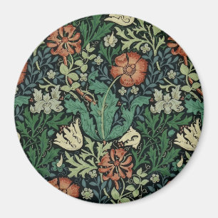 William Morris Compton blom- art nouveaumönster Magnet