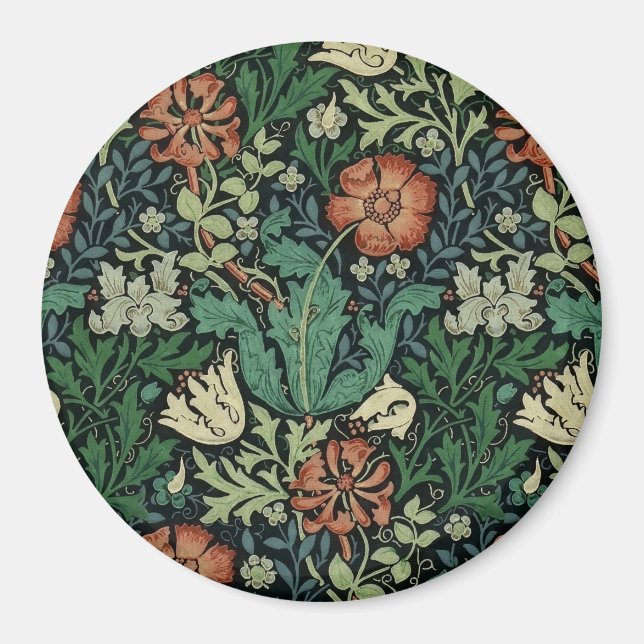 William Morris Compton blom- art nouveaumönster Magnet (Framsidan)