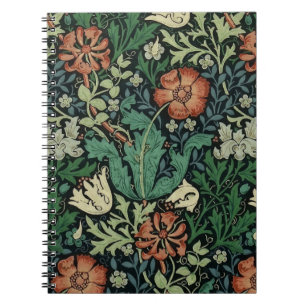 William Morris Compton Blommigt Art nouveau Mönste Anteckningsbok