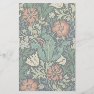 William Morris Compton Blommigt Art nouveau Mönste Brevpapper