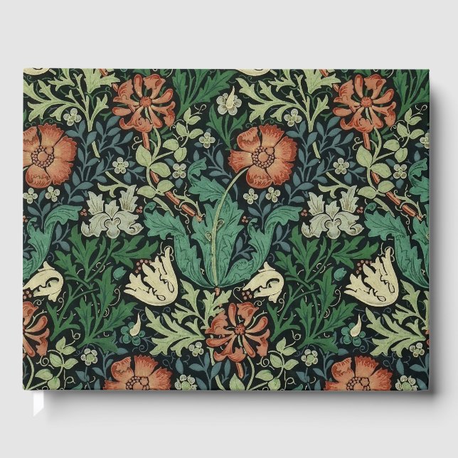 William Morris Compton Blommigt Art nouveau Mönste Gästböcker (Framsida)