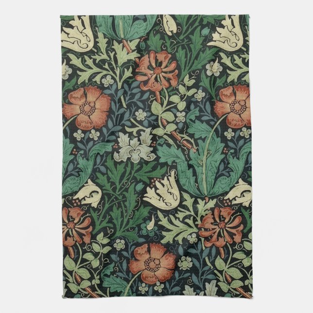 William Morris Compton Blommigt Art nouveau Mönste Kökshandduk (Vertikal)