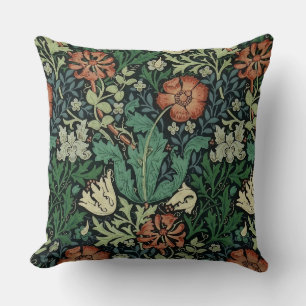 William Morris Compton Blommigt Art nouveau Mönste Kudde