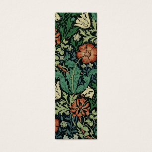 William Morris Compton Blommigt Art nouveau Mönste Litet Visitkort