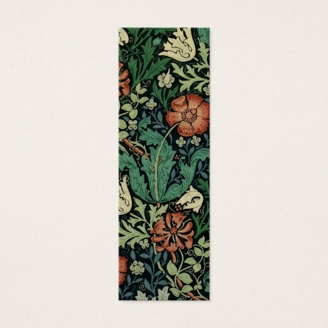 William Morris Compton Blommigt Art nouveau Mönste Litet Visitkort (Framsidan)