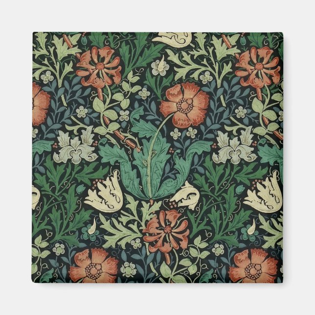 William Morris Compton Blommigt Art nouveau Mönste Magnet (Framsidan)